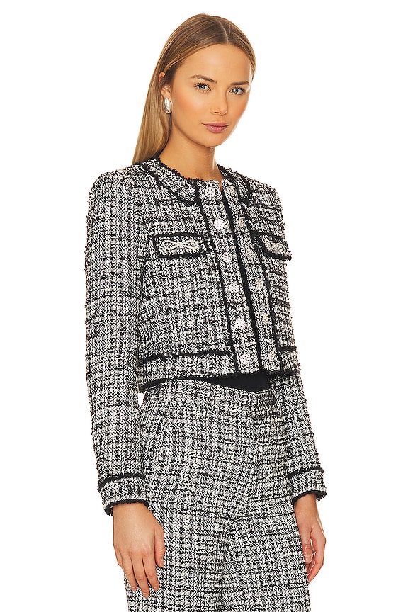 view 2 of 5 ТВИДОВАЯ КУРТКА ZIO in Black & White