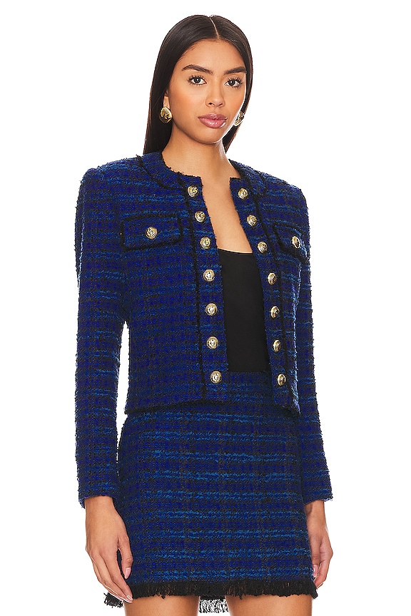 view 2 of 5 KARSON 트위드 자켓 in Blue & Black