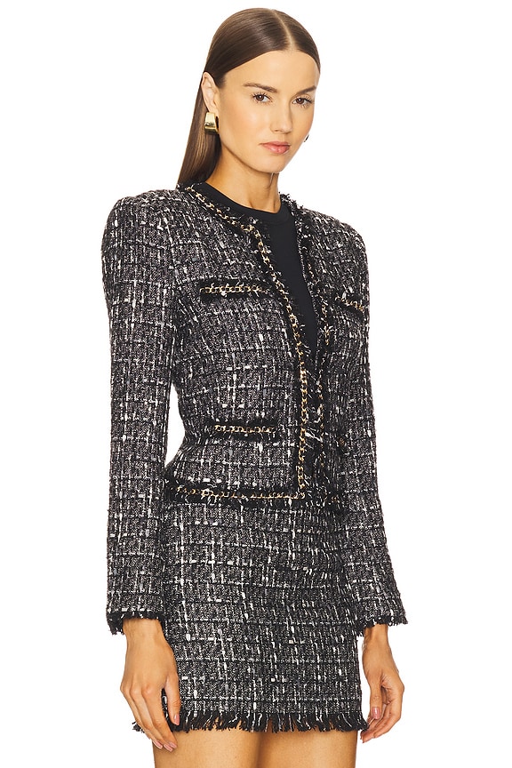 view 2 of 5 Serena Chain Tweed Blazer in Grey Multi