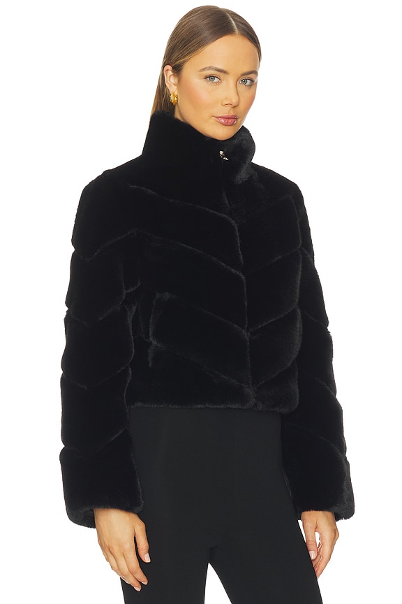 view 2 of 4 Brianna Faux Fur Jacket in Black