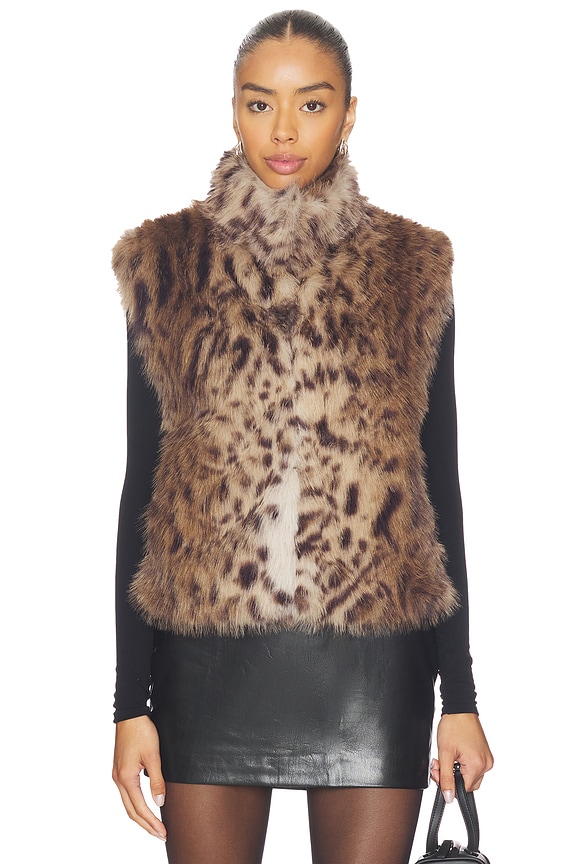 view 2 of 5 Liona Leopard Faux Fur Vest in Winter Leopard