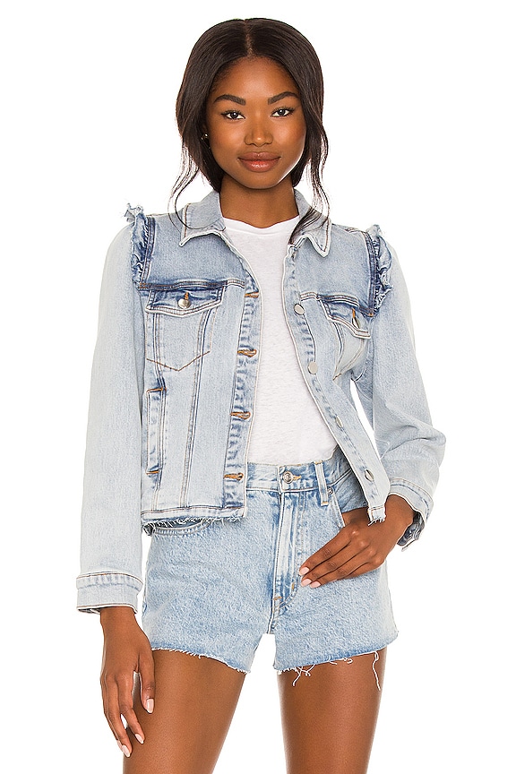 view 1 of 4 BLOUSON EN JEAN FRIDA in Light Blue