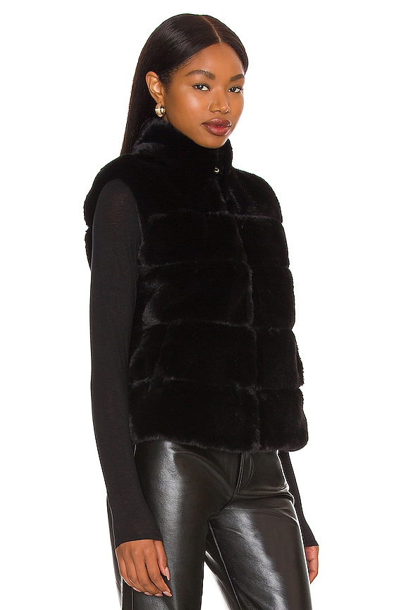 view 2 of 4 Roxanne Faux Fur Vest in Black