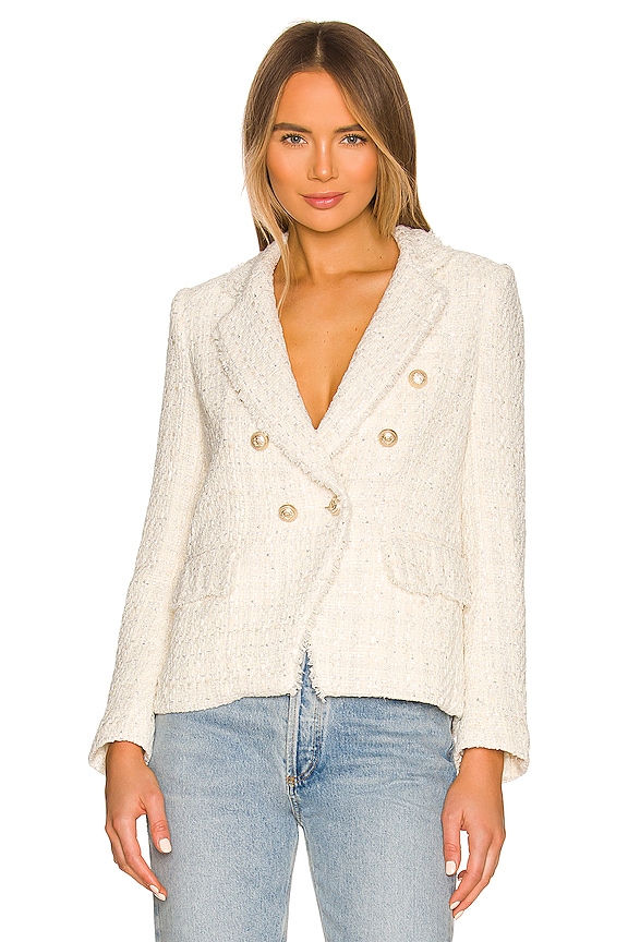 view 2 of 6 Eliza Tweed Blazer in Ivory