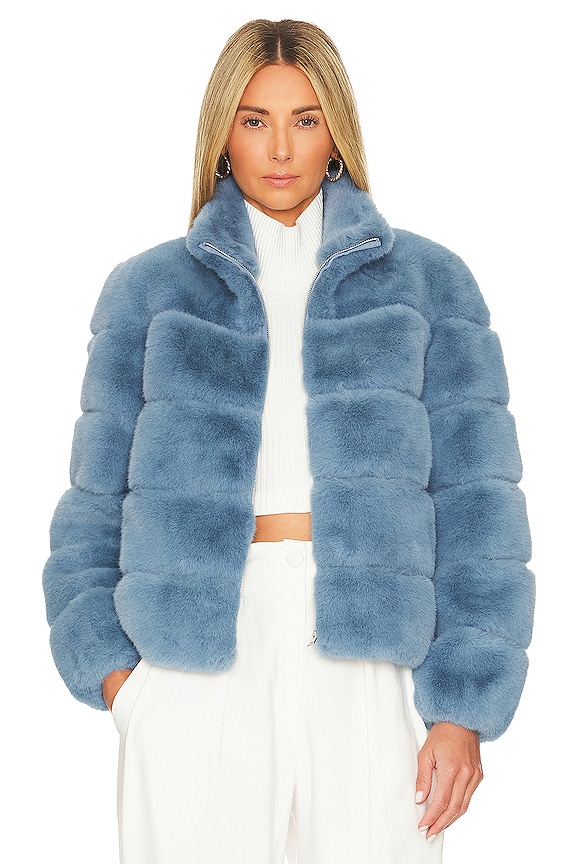 view 1 of 5 Jodi Faux Fur Jacket in Denim Blue
