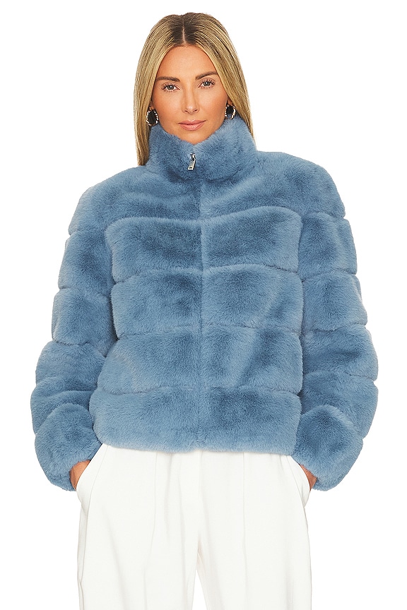 view 2 of 5 Jodi Faux Fur Jacket in Denim Blue