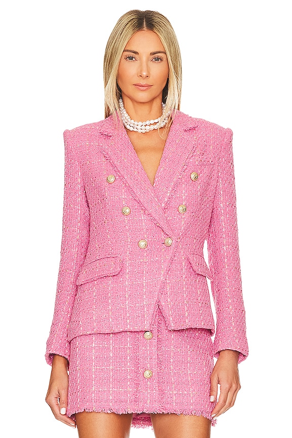 view 2 of 6 Eliza Tweed Blazer in Pink Multi