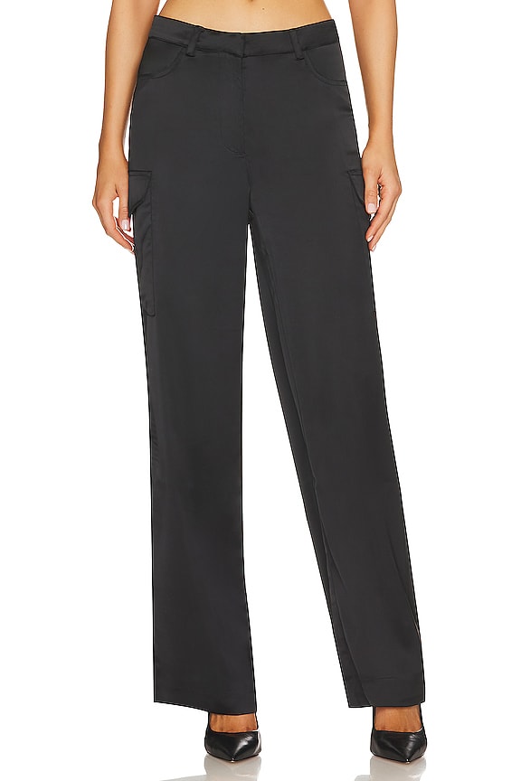 Generation Love Nate Satin Cargo Pants in Black | REVOLVE