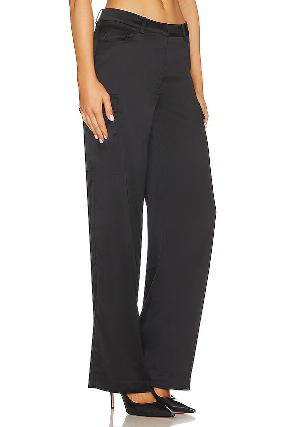 view 2 of 4 Nate Satin Cargo Pants in Black