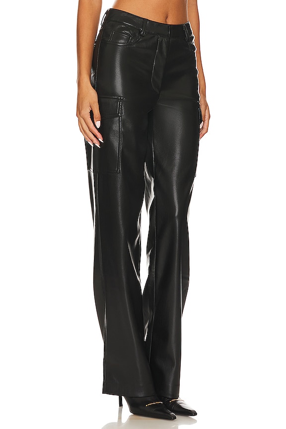 view 2 of 4 PANTALÓN CARGO DE CUERO VEGANO NATE in Black