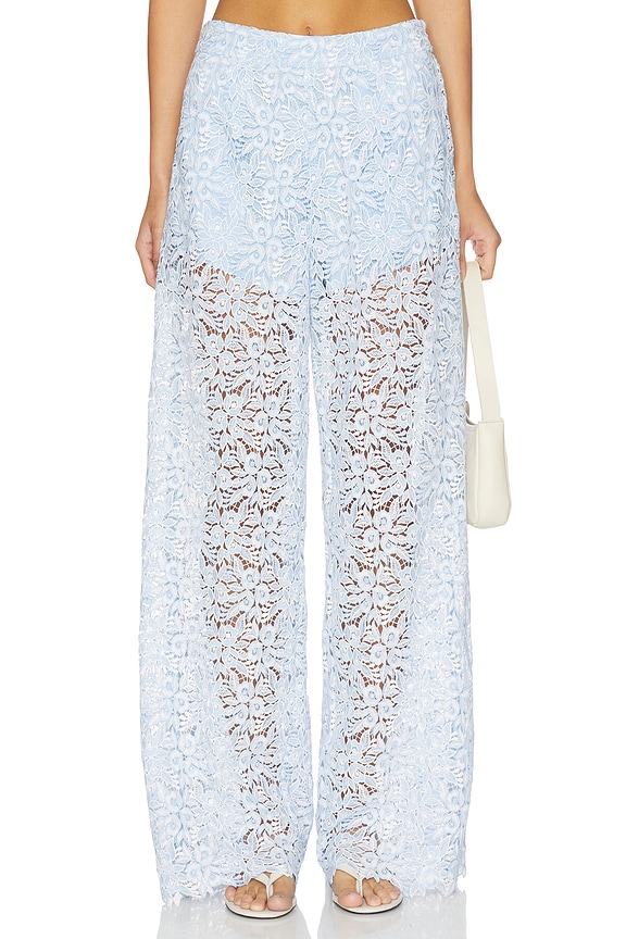 view 1 of 6 PANTALON CLEO in Light Blue & White