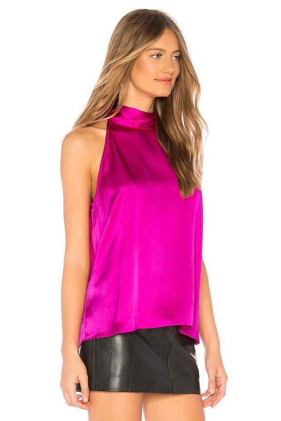 view 2 of 4 TOP SIN MANGAS GEMMA SATIN in Fuchsia