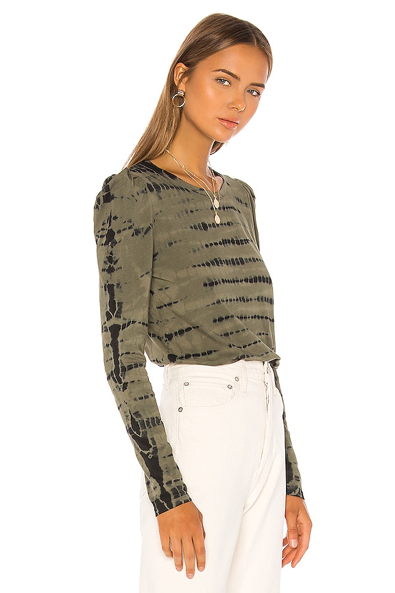 view 2 of 4 Josephine Tie Dye Top in Army Green & Black