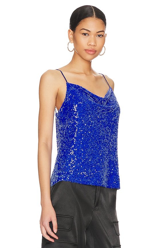 view 2 of 5 Monet Sequin Cami in Cobalt Blue
