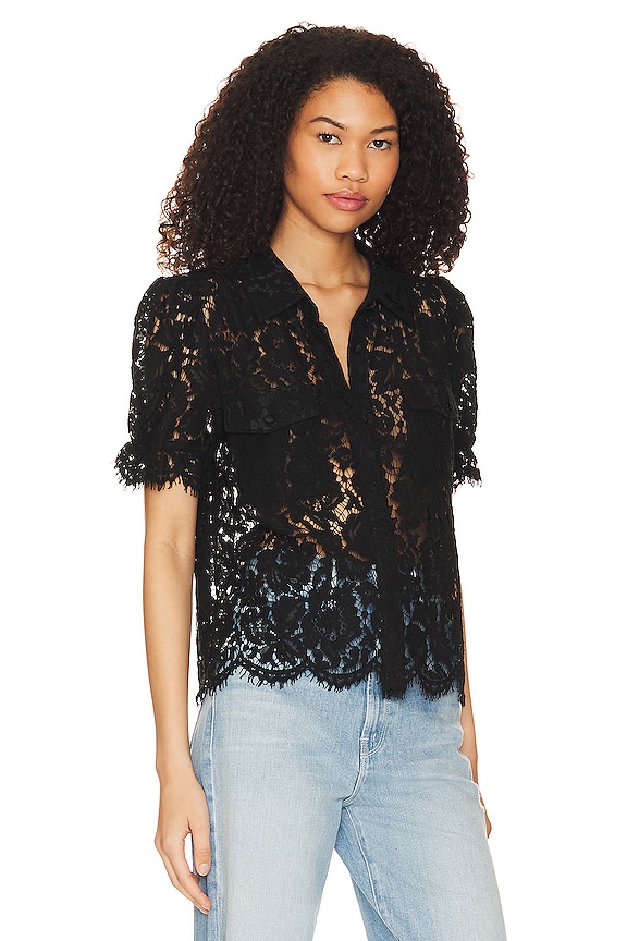 view 2 of 4 Mina Lace Shirt in Black