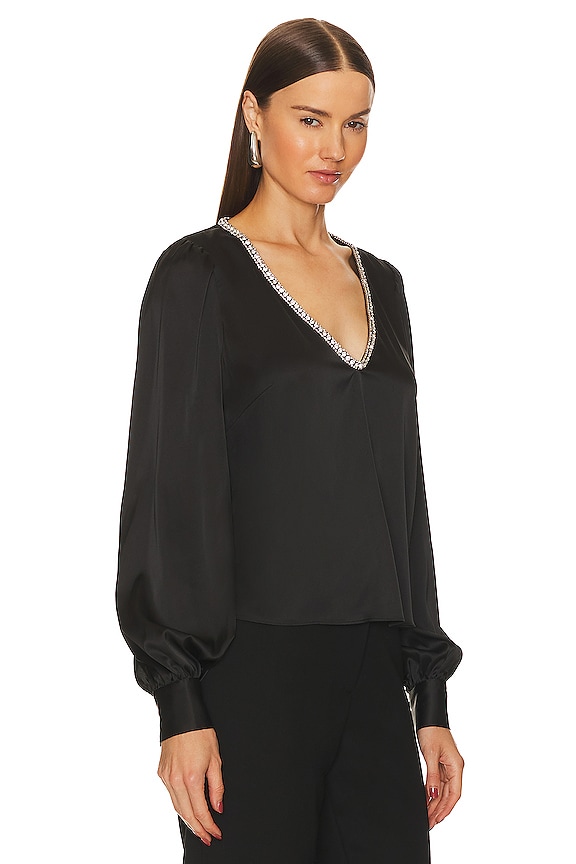 view 2 of 5 Catalina Crystal Blouse in Black