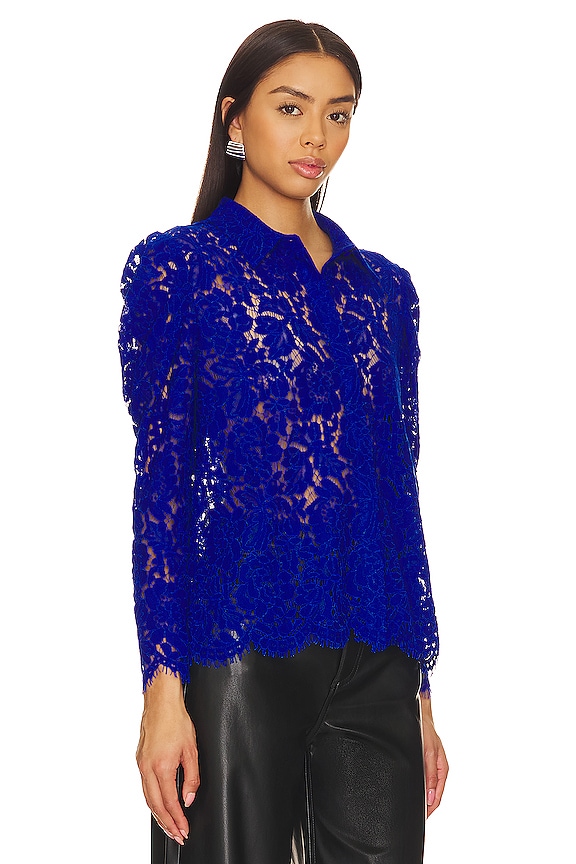 view 2 of 4 Valencia Lace Blouse in Cobalt