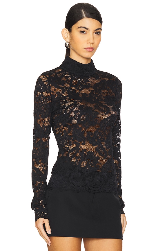view 2 of 4 Tyla Lace Top in Black