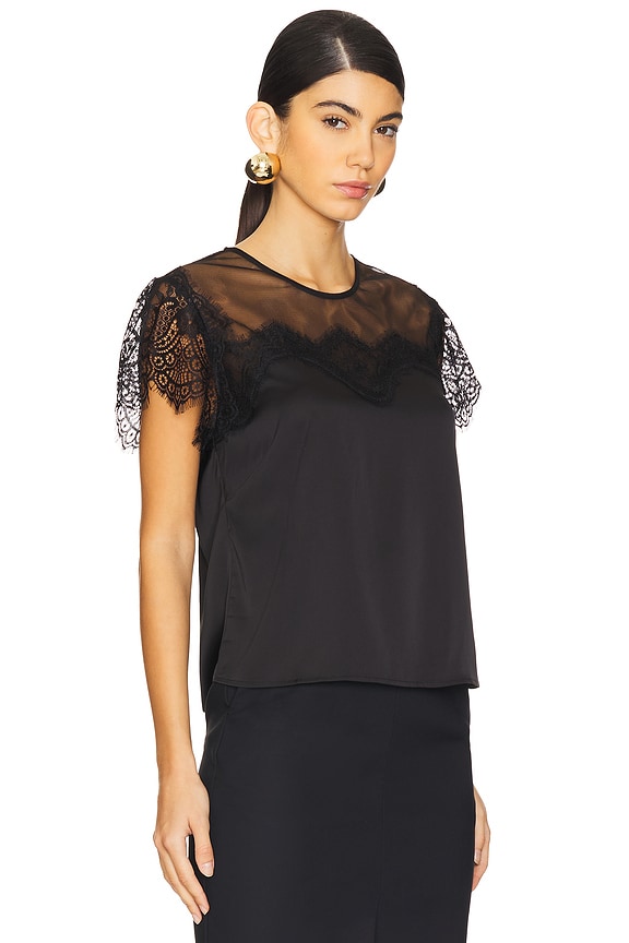 view 2 of 4 Farren Lace Combo Top in Black