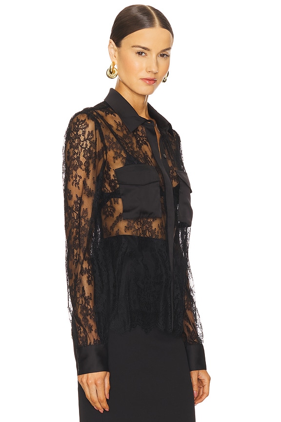 view 2 of 4 TOP ENCAJE OSLO in Black