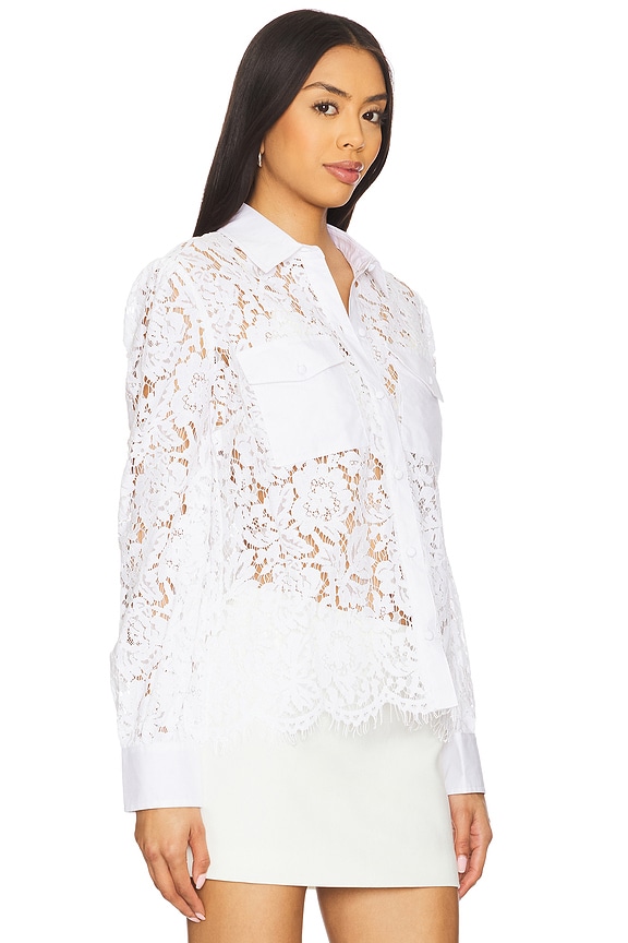 view 2 of 4 Anisa Lace Poplin Shirt in White