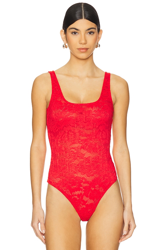 view 2 of 6 Gigi Lace Bodysuit in Flame