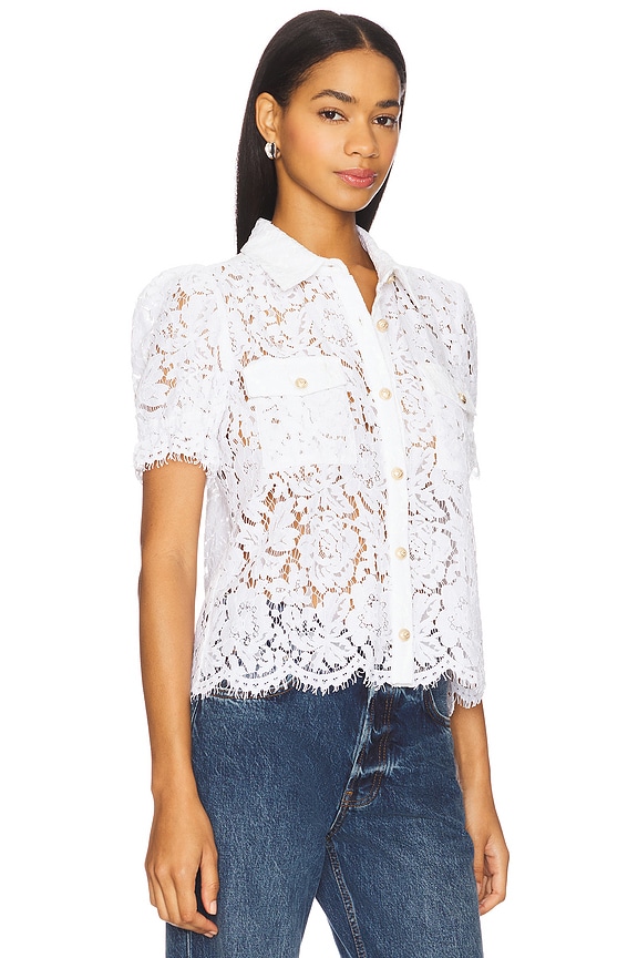 view 2 of 4 CHEMISE EN DENTELLE MAUDE in White