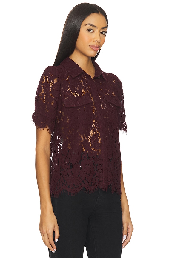view 2 of 4 Mina Lace Shirt in Malbec