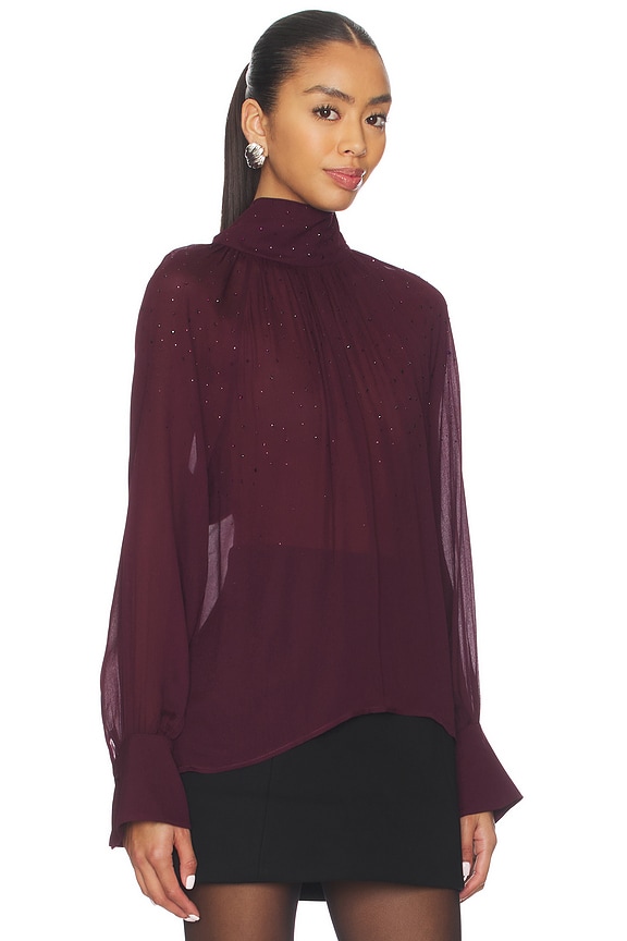 view 2 of 5 Noor Crystal Blouse in Cabernet