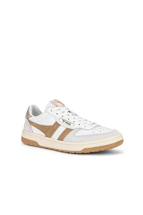 view 2 of 6 Hawk Sneaker in White, Light Caramel, & Gold