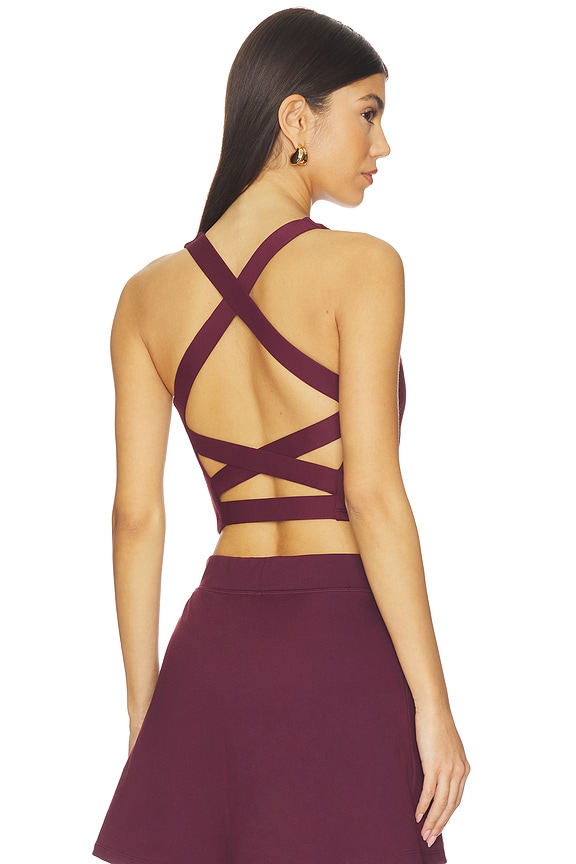 view 1 of 5 Criss Cross Back Tank Top in Burgundy