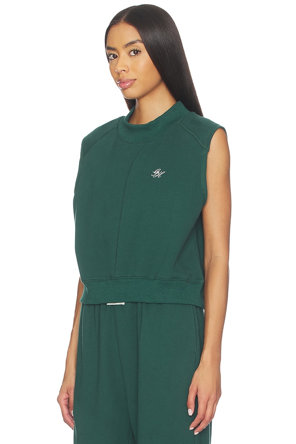 view 2 of 4 Mock Neck Sleeveless Top in Hunter Green