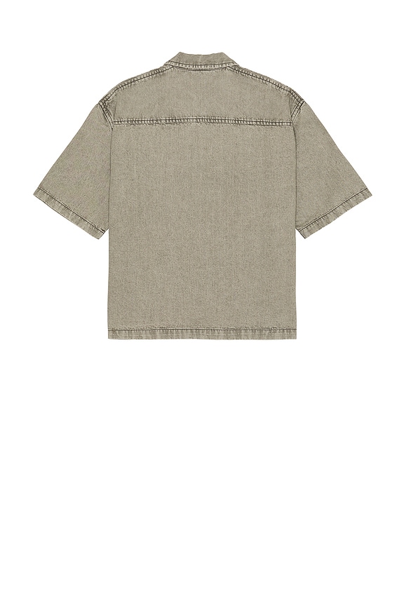 view 2 of 5 Boxy Denim Short Sleeve Shirt in Tinted Grey Wash