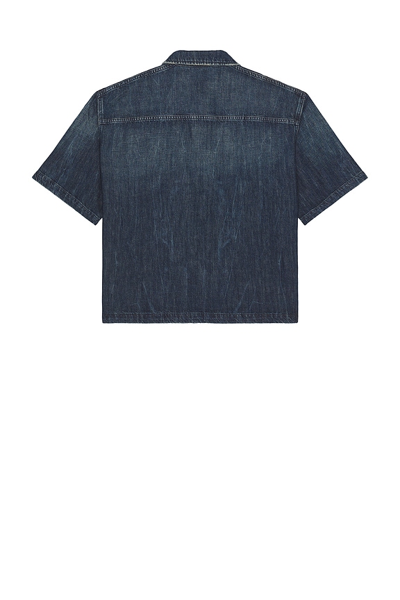 view 2 of 5 CAMISA DE MEZCLILLA CON CREMALLERA in Cross Hatch Dark Wash