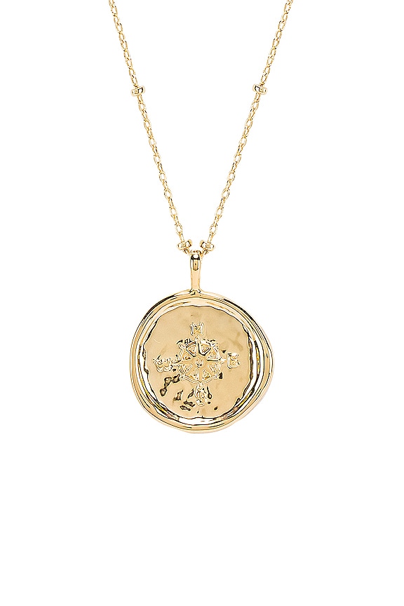 view 2 of 3 Compass Coin Necklace in Gold