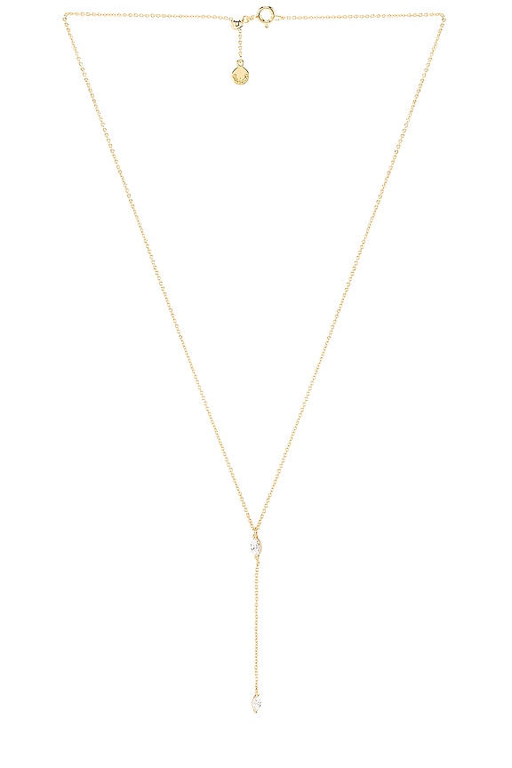 view 2 of 2 Lena Lariat Necklace in White CZ & Gold
