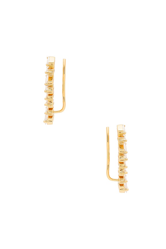 view 2 of 2 Amara Ear Climbers in White CZ & Gold