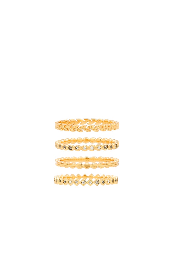 view 2 of 2 Mini Stackable Ring Set in White & Gold