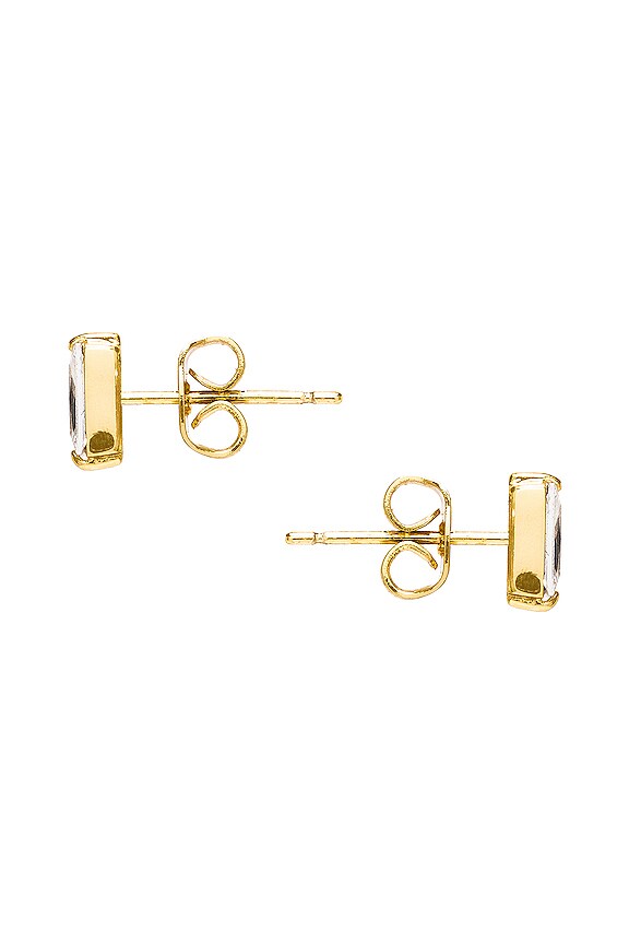 view 2 of 2 Amara Studs in White CZ & Gold