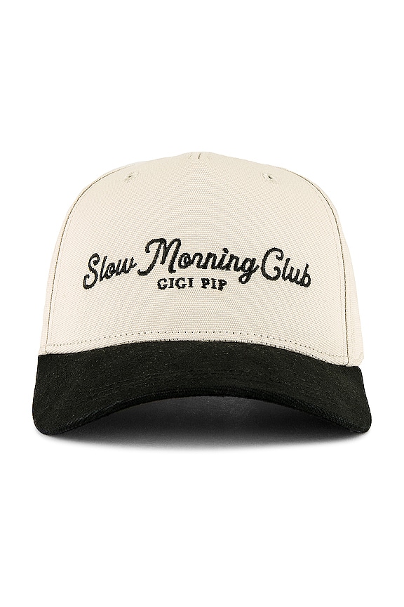 view 2 of 3 Slow Morning Club Trucker Hat in Cream & Black