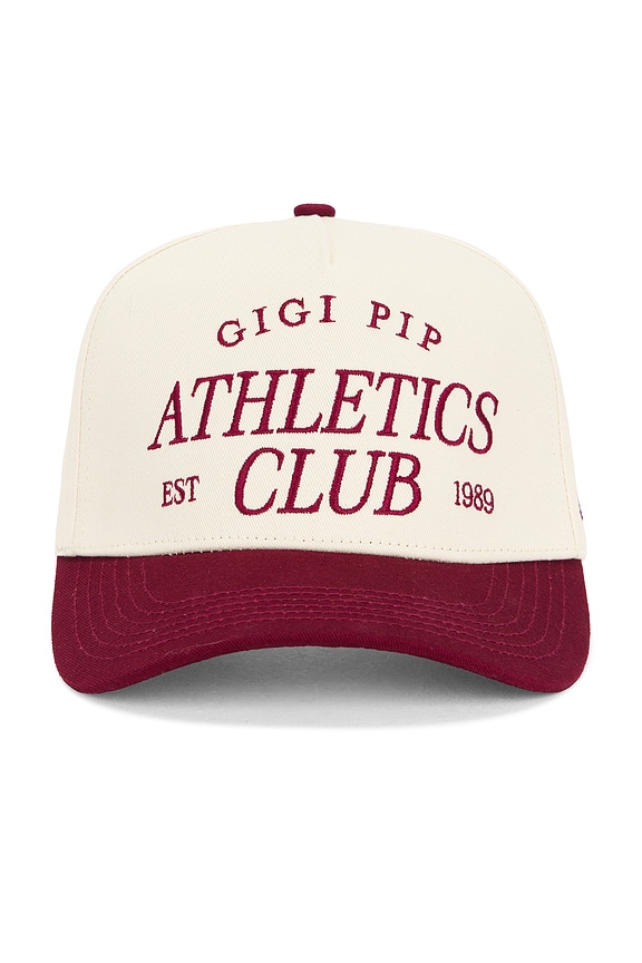 view 1 of 2 Athletics Club Trucker Hat in Burgundy & Cream