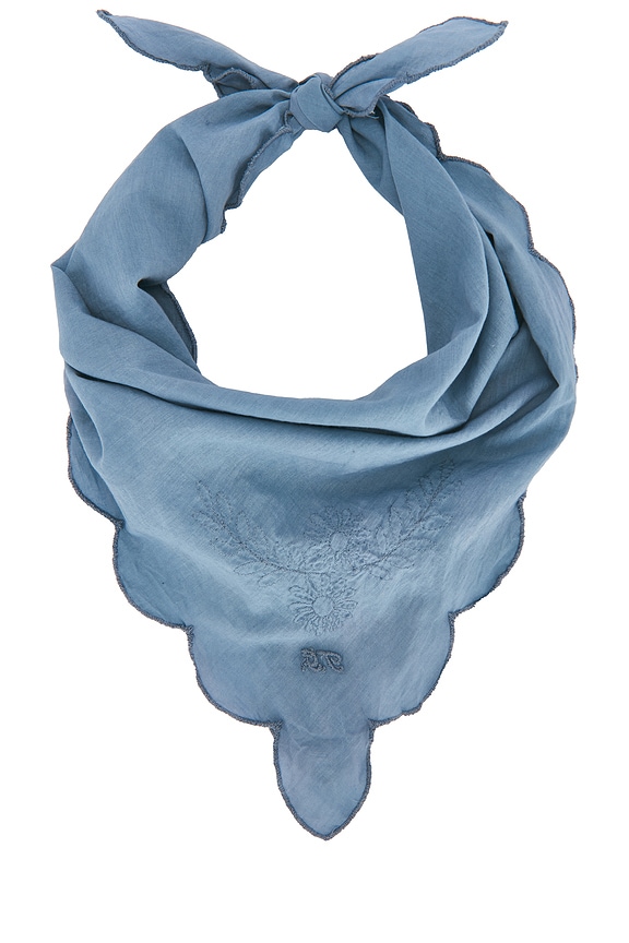 view 2 of 4 The Scalloped Bandana in Faded Indigo