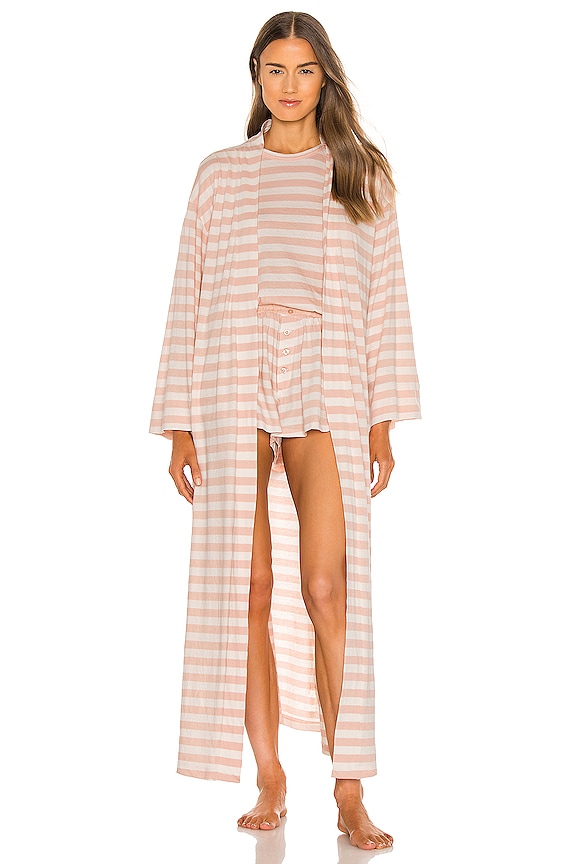 Russell Robe The Great Robe in Rose Dust & Washed White Stripe | REVOLVE