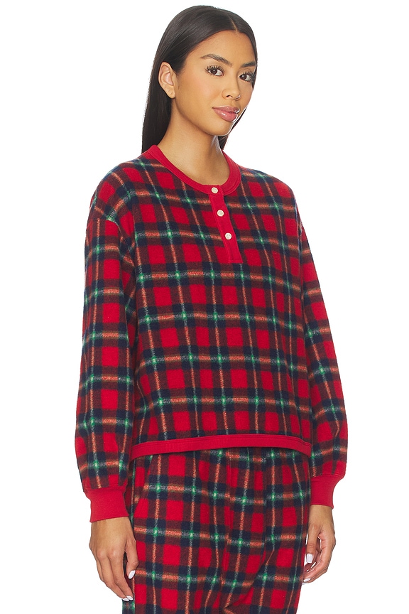 view 2 of 4 The Plush Fleece Henley Sleep Sweatshirt in Cedarwoods Plaid