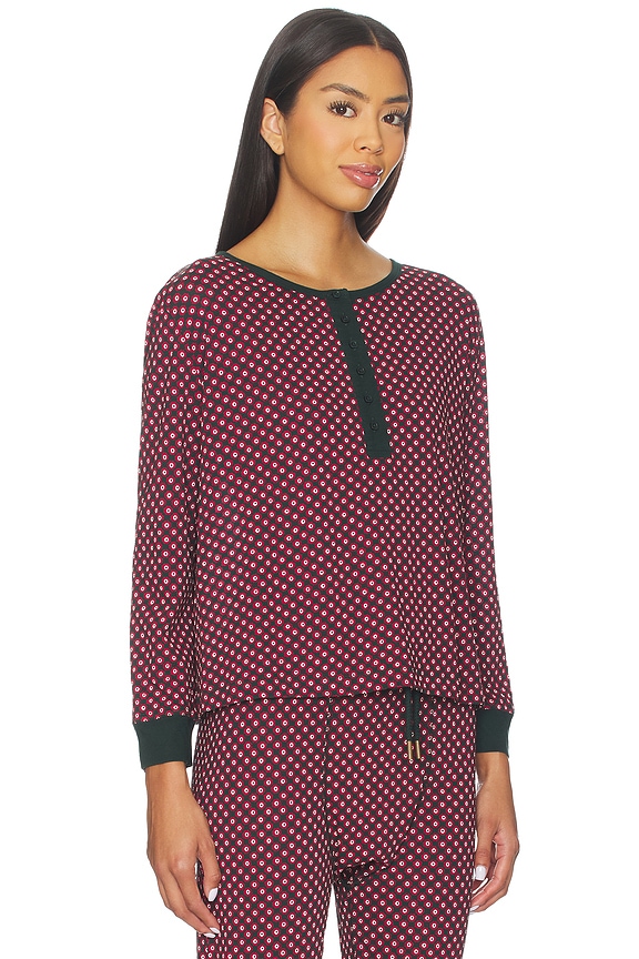 view 2 of 5 The Crop Sleep Henley in Daisy Tie Print