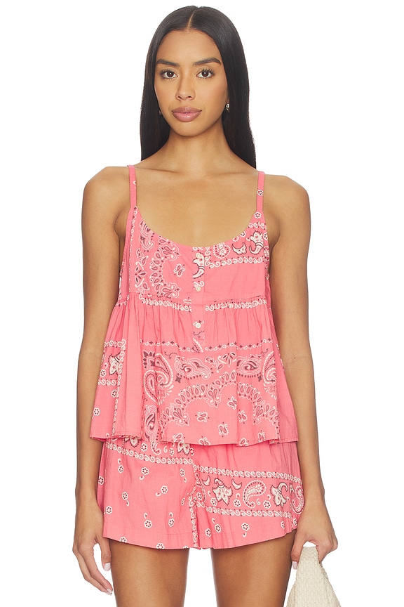 view 2 of 5 The Nighttime Cami in Pink Bandana Patchwork