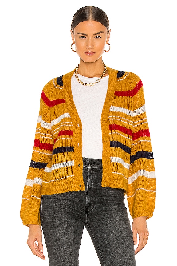 The Great Sailing Cardigan in Golden Yellow Stripe | REVOLVE