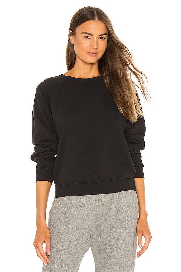 The Great The Shrunken Sweatshirt in Almost Black | REVOLVE