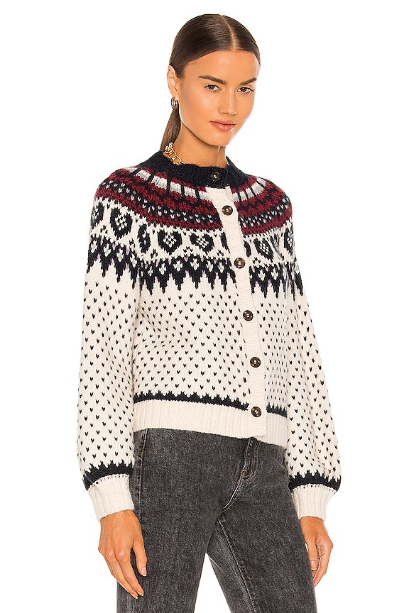 view 2 of 4 GILET THE HEART FAIR ISLE in Cream & Navy