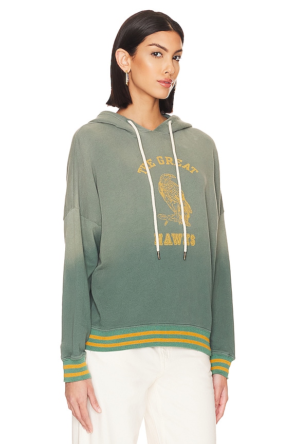 view 2 of 4 the Teammate Sweatshirt with Hawk Graphic in Double Washed Moss